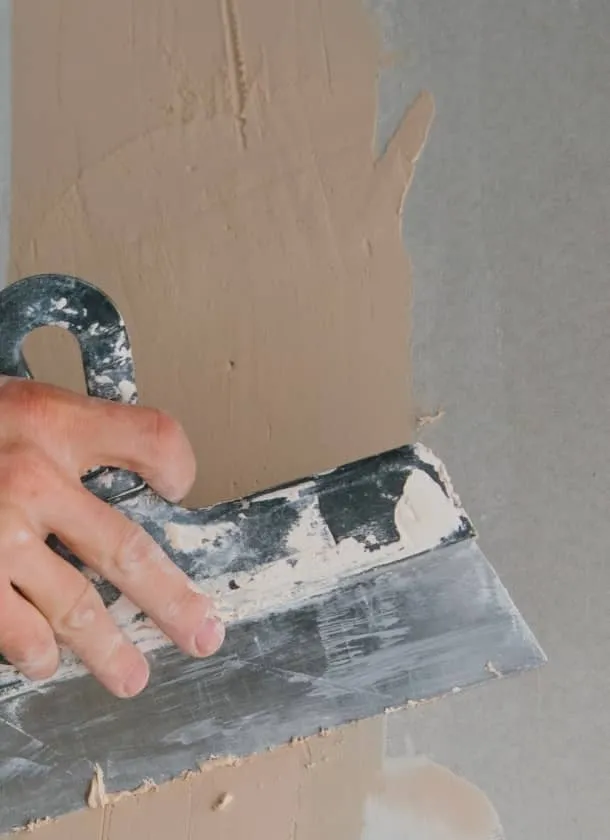 man completing plaster patch work middlesbrough